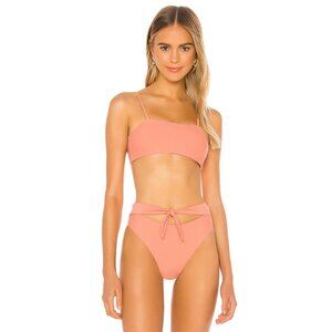 NWT superdown Katrina Bandeau Bikini Swim Top Swimsuit Rose Pink‎ X Small